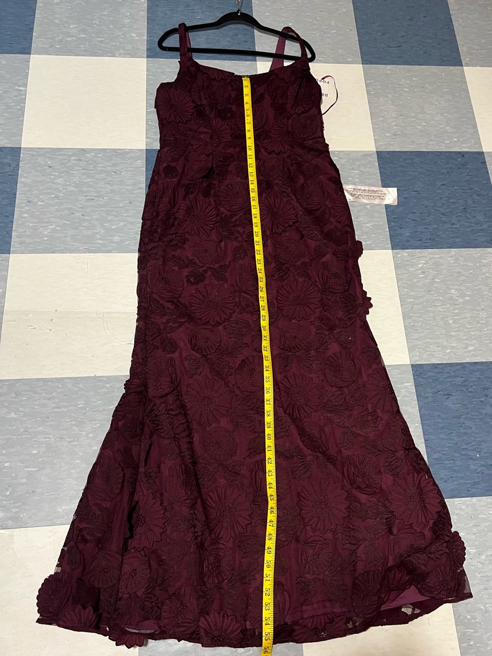 Dress the Population Burgundy Floral Lace Maxi Dress - Picture 7 of 12